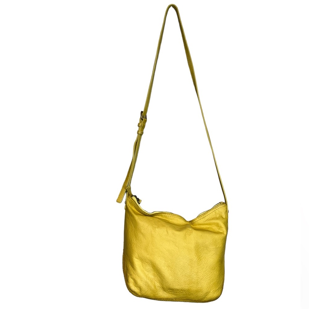 American Leather Co Yellow Dayton Leather Crossbody Bag
